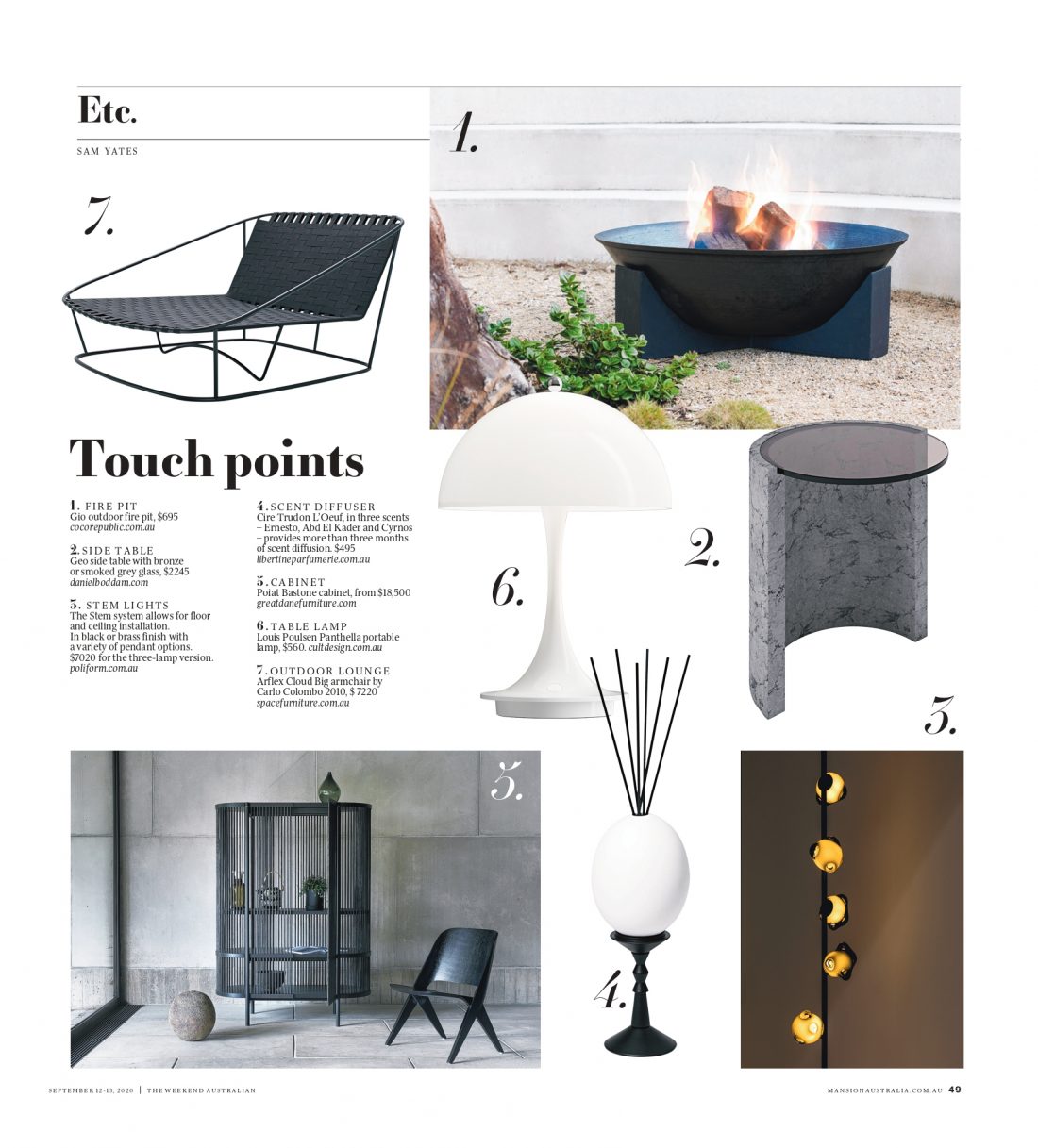 The Weekend Australian, Mansion Magazine - Geo Side Table